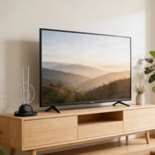 Antena interior, receptor de antena interior compacto, receptor de televisión por cable doméstico, apto para televisión de alta definición, muy alta frecuencia y frecuencia ultraalta. - Negro - Ver 7