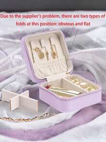 1 pieza Caja de almacenamiento de joyas multifuncional, estuche de joyas portátil para viajes, caja de joyas impermeable, organizador de joyas desmontable, caja de regalo para mujeres, soporte de exhibición de joyas, adecuado para collares, aretes y otras joyas - Multicolor - Ver 10