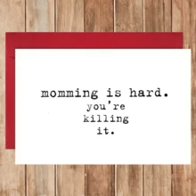 1pc Mother'S Day Greeting Cards For Mom - "Momming Is Hard. You're Killing It."New Mom Gift Idea, Mother'S Day Cards|Playful Message|Paper Funny Card - Red - View 6