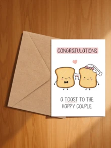 1pc Congratulations Wedding Card With Envelope, Small Business Supplies, Thank You Card, Birthday Gift, Card, Unique Item, Gift Card
