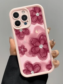 1 chiếc ốp lưng điện thoại TPU chống sốc, màu hồng nhuộm hoa đỏ, thiết kế tối giản, phủ toàn màn hình, tương thích với Apple 17, 16, 15, 14, 13, 12, 11 Pro Max, Air và Series, phiên bản quốc tế, không phải phiên bản nội địa. - Nhiều màu - Xem 4