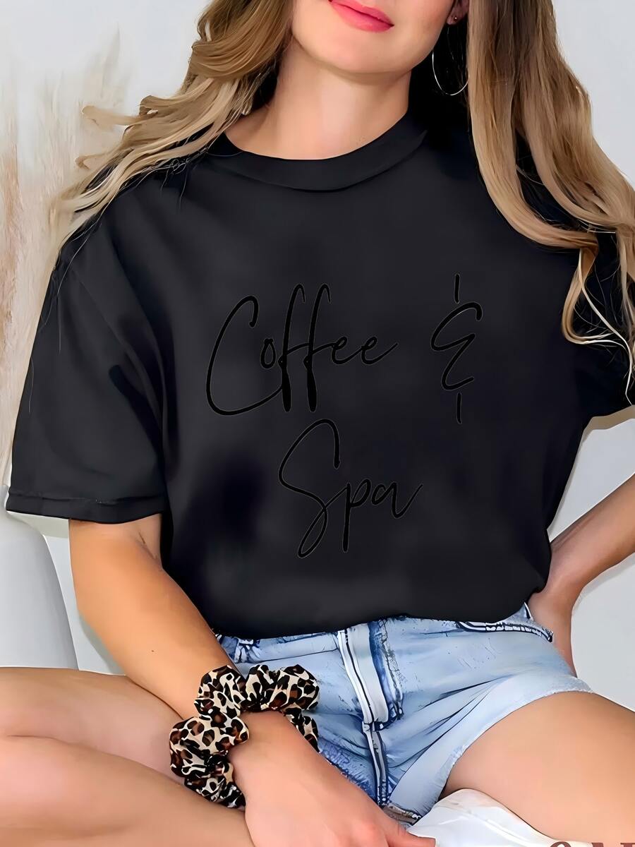Camisa De Café Y Spa, Sudadera, Camiseta Con Capuchona, Camiseta, Regalo, Terapeuta De Masaje, Gerente De Spa, Esteticista, Terapeuta Holística, Nail Tech, Camiseta - Negro - Ver 1