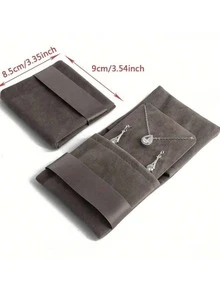 1个天鹅绒首饰收纳袋，便携式项链、耳环、戒指收纳袋，多用途，首饰卷，适用于耳环、戒指、耳钉，是情人节、圣诞节和开学季的完美礼物 - 彩色 - 查看 8