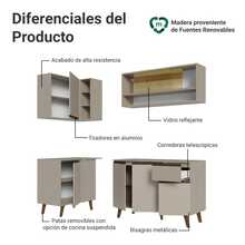 Cocina Integral Completa Modular Madesa Nice 265cm Crema 01 - Beis - Ver 4