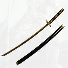 9.8英寸（25厘米）金属武士刀模型，钢刃大马士革钢刀，原版武士刀，中世纪刀剑，日本武士刀，动漫角色扮演道具玩具 - 9.8inch/25cm(9.8吋/25公分) - 查看 1