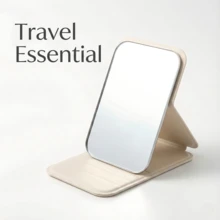Women's Pink 3.9 Inch Folding Makeup Mirror, Compact Travel Mirror With Stand & Handheld Dual Use, Portable Pocket Purse Mirror, Cute Gifts For Women Girls, Birthday Christmas Gift Idea - 白色 - 查看 7