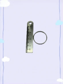 1pc Mini Metal Ruler, Portable Compact Metal Ruler, Thickened Keychain, Measuring Tool Scale Stationery Drawing Supplies, Office & School