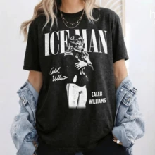 Vintage Ice Man Caleb Williams Shirt, Chicago Football T Shirt, Bears Caleb Williams Colors Shirt, Gift For Fan - 黑色 - 查看 1