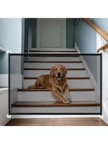 Foldable Pet Safety Fence Suitable For Cats And Dogs - No Need For Drilling Installation, With Hooks, Adjustable Height, Sturdy Mesh Barrier, Portable And Lightweight Design Suitable For Home Use, Stairs And Doorways, Durable Indoor And Outdoor Pet Fence, Reinforced Hooks, Ideal Choice For Cat And Dog Owners - Multicolor - View 5