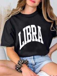Camiseta De Libra Camiseta De Regalo De Astrología Vsco Camiseta Pastel Camiseta Pastel Ropa De Preppy Camiseta De Zodiaco Camiseta De Cumpleaños De Octubre Ropa De Estética Camiseta - Negro - Ver 2