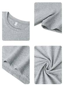 Tween Boys Casual Printed Crew Neck Short Sleeve T-Shirt, Summer Top - Light Grey - View 5