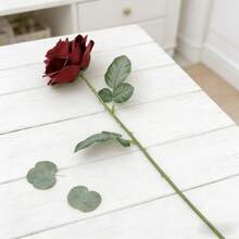 1pc/3pcs/6pcs Artificial Rose Flowers With Green Leaves, Lifelike Large Blooms / Maintenance-Free White, Red, Pink, Purple Fake Flowers / Suitable For Home Vase Filler, Wedding, Party, Mother's Day, Women's Day Gifts, All Season Durable Silk Flower Arrangement - Multicolor - View 6