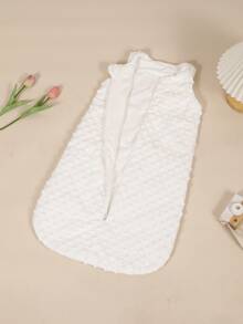 1pc [Oeko-Tex] Warm Baby White Polka Dot Fleece Sleeveless Sleeping Bag, Suitable For Infants & Toddlers In Winter - White - View 12