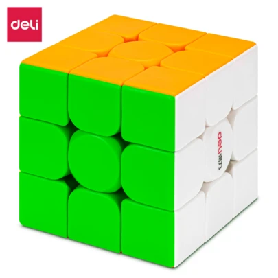 DELI 74530 數位魔術方塊 三階磁力設計 數字標識清晰易認 磁力定位精準轉動順滑 ABS 材質耐摔 適配兒童益智與初學者練習