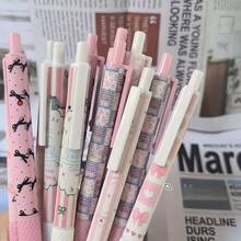 12 High-Appearation-Level Press Pen St Black Quick-Drying Student Gel Pens For Smooth Problem-Solving - Multicolor - View 5