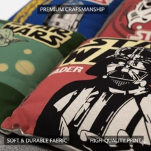 Star Wars 星球大战亚麻丝滑柔软枕套 - 透气亲肤，触感凉爽，信封式开口，有红色、绿色、蓝色等多种颜色可选 - 可机洗，亚麻枕套，圣诞礼物，秘密圣诞老人礼物，情人节礼物，圣诞袜填充物，沙滩，夏季，度假，节日，旅行必备，外出上衣，家居用品 - 彩色 - 查看 8