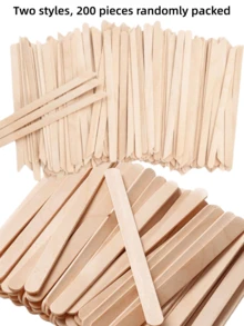 100/300/500pcs Small Wooden Wax Sticks, Eyebrow Wax Sticks For Hair Removal, Mini Ice Pop Sticks, Handmade Wooden Sticks