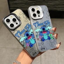 Disney Lilo & Stitch Angel Series  Case, Cute Cartoon Anime Design, Suitable For  17, 16, 15, 14, 13, 12, 11 Pro Max, XS, XR And X, Features A Reflective Back And Shockproof Corners. Perfect As A Birthday Gift, Holiday Gift, Or Valentine's Day Gift. - Màu tím - Xem 3