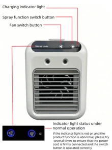 SEAGO 2026 New Mini Air Cooler With Dual Mist Cooling! Air Conditioning Cooling Fan, Summer Relief Gadget, Bedroom/Car Quiet Cooling Fan - 500ML Large Water Tank + 10 Hour Runtime, 20dB Low Noise USB Charging, 15° Adjustable Dual Wind Speeds, Whole Room 20°C Temperature Drop. Portable & Multi-Scene: Home/Car/Camping Universal, Ramadan Gift - Multicolor - View 10