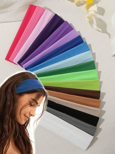 1/4pcs Fashionable Multi-Functional Hairband, Simple Style Hairband, Pure Color Hairband, Decorative Hairband, Sports Hairband, Suitable For Yoga, Running, Sports, Fitness, Wearing A Turban, Daily Wear, Suitable For Both Men And Women, Suitable For Halloween And Christmas (Multiple Colors) ﻿