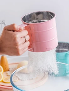 手持式不锈钢网筛面粉器，粉末筛，烘焙工具，厨房小工具，家用厨房用品 - 彩色 - 查看 3