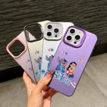 Funda de la serie Angel de Lilo y Stitch de Disney, diseño de dibujos animados lindos, adecuado para 17, 16, 15, 14, 13, 12, 11 Pro Max, XS, XR y X, con parte trasera reflectante y esquinas resistentes a los golpes. Perfecto como regalo de cumpleaños, regalo festivo o regalo del Día de San Valentín. - Blanco - Ver 5