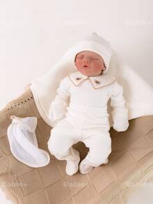 4-Piece Baby Bear Set, , 100% Cotton, For Girls And Boys, Unisex, Newborn - 杏色 - 查看 3