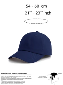 1pc Solid Color Casual Adjustable Baseball Cap, Unisex - Navy Blue - View 4