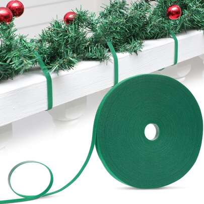 GdBaijiBailihe 82.35 ft Christmas Garland Ties - Green Holiday Garland Ties - Cuttable Cable Straps for Christmas Halloween Party Yard Wall Doorway Outdoors Decoration