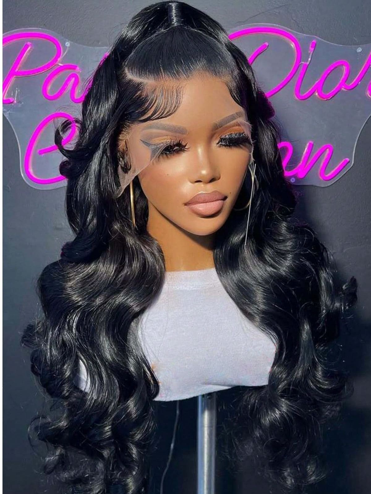 NARNI 40 Inch 13x6 HD Lace Front Wigs Human Hair 250% Density Body Wave Lace Front Wigs Human Hair Pre Plucked Wear And Go 5x5 6x4 Glueless Lace Closure Human Hair Wigs For Women Brazilian Virgin Put On And Go No Glue Natural-Looking Hairline - Natural Black - 查看 1