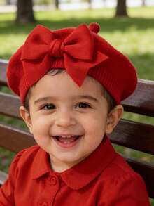 1pc Baby Beret Hat,Bowknot Beret Hat,Painter's Hat For Newborn Baby 1-3 Years Old,Cute Exquisite Accessories,Baby Girl Boy Clothes,Soft,Breathable,Comfortable,Spring/Autumn Collection,Baby Spring Hair Accessories,Toddler Hair Accessories,Little Girl Spring Outfits,Suitable For Both Home And Outing,Baby Gifts,Suitable For Tourism Photography, Holiday Parties - Multicolor - View 7