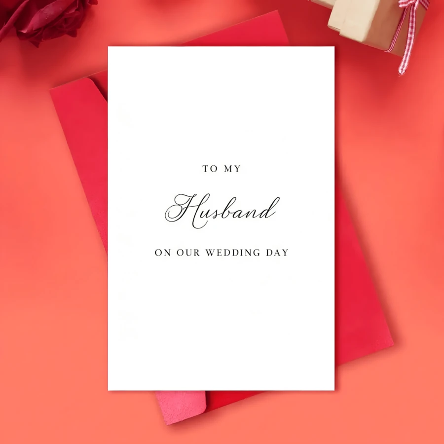 1pc To My Husband & Wife On Our Wedding Day, Wedding Day Husband & Wife Card, To My Wife On Our Wedding Day, To My Husband On Our Wedding Day - Multicolor - View 1