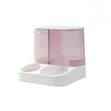 1pc 1L Water Dispenser/2.8L Feeding Bowl 2-In-1, Dual Bowl Automatic Pet Feeder + Water Dispenser - Gravity Refill Design For Small/Medium Dogs & Cats (No Setup Required)