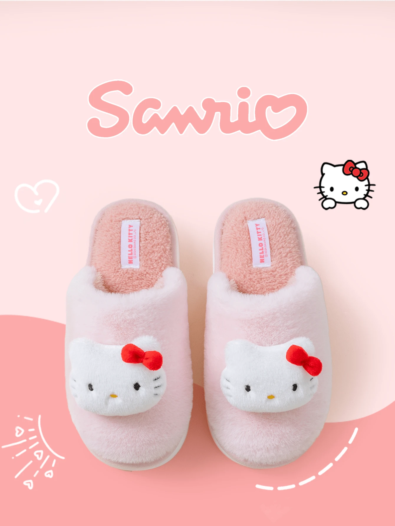 Cute Plush Slippers, Fluffy Pink Home Slippers For Women And Girls, Non-Slip Sole, Warm And Comfortable, Soft Plush Indoor Shoes, Cartoon Pattern Design, Ideal Choice For Winter, Perfect Home Gift For Friends And Family, Relaxing Companion, Suitable For Children 4+ Years Old, Multiple Sizes Available