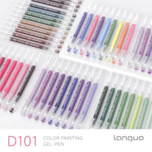 Languo New 2-3-4 Color Gradient Handwriting Pens, Highlighters, 0.5mm Tip, Transparent Barrel, Suitable For Painting, Highlighting, Student Notes, Drawing, Handbook Making, Office Use - Multicolor - View 5