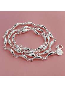 925 Silver Fashionable Necklace, Elegant Gift, Daily Wear - White - View 2