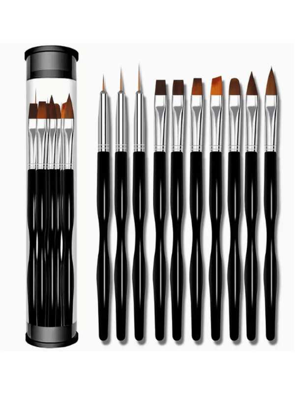 Nail Art Pen Set, Includes: Nail Brush, Lining Pen, Double-Ended Pen, Sculpting Pen, UV Gel Paint Pen, Gradient Pen, Suitable For Nail Salons And Home Use