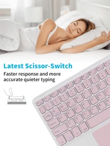 Slim Wireless Bluetooth Keyboard With Touchpad And Bluetooth Mouse, Rechargeable 10-Inch Portable Wireless Keyboard For IPad Tablets, IOS, Android And Windows Devices. Christmas/New Year Gift (2026) - Multicolor - View 3