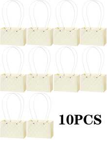 一个压花 Macrame 手提袋节日插花礼品包装袋鲜花袋 - 彩色 - 查看 43