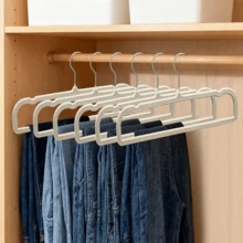 20个装天鹅绒衣架 | 节省空间的无缝衣柜收纳衣架 | 耐用塑料衣架，适用于卧室、浴室、办公室、宿舍和家庭收纳 - 銀色 - 查看 3