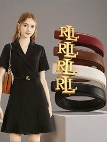 1条女士时尚腰带，采用优质皮革材质，搭配金色合金扣，可搭配裤子和裙子，适合日常穿着。 - R2 - 查看 7