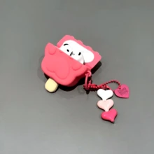 Compatible With Apple Series Earphone Protective Case, Pink Cat Paw & Ice Cream Design, Fits Air 1/2/3/4/Pro/Pro2/Pro3 With Detachable Ice Cream Dust Plug - Multicolor - View 5