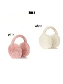 2pcs Soft Plush Foldable Earmuffs - Unisex Comfortable Earmuffs, Women Solid Color Foldable Fashionable Earmuffs, Cute Korean Plush Ear Warmers, Adjustable Ear Covers, Foldable Earmuffs, Comfortable Cold-Proof Earmuffs, Winter Outdoor Winter Accessories, Soft Plush Foldable Earmuffs - Unisex Comfortable Earmuffs. - Multicolor - View 23