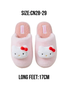 Cute Plush Slippers, Fluffy Pink Home Slippers For Women And Girls, Non-Slip Sole, Warm And Comfortable, Soft Plush Indoor Shoes, Cartoon Pattern Design, Ideal Choice For Winter, Perfect Home Gift For Friends And Family, Relaxing Companion, Suitable For Children 4+ Years Old, Multiple Sizes Available