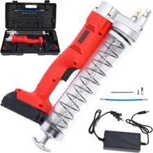 Kit Pistola De Engrasado Inalámbrica 8000-10000psi Con Batería Para Vehículos, Camiones, Maquinaria De Construcción - ROJO - Ver 1