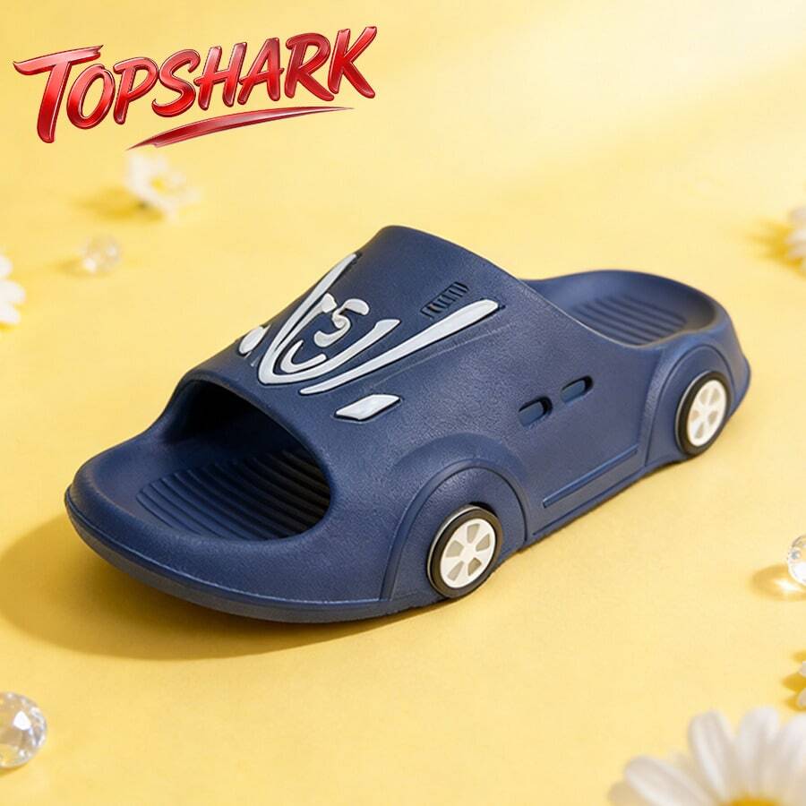 TopShark Estas pantuflas infantiles de diseño único cuentan con luces de dibujos animados y son ideales para casa, para salir y para la playa. Vienen en una variedad de colores y tallas. - Azul Marino - Ver 1