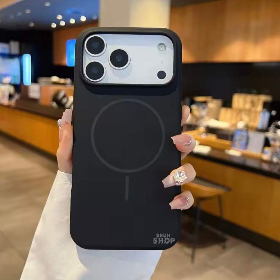 1 Piece Case Cover Liquid Silicone Magnetic Magsafe Anti-Drop 17 17 Pro 17 Pro Max Air Protection New Velvety - 黑色 - 查看 1