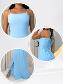 Women's Dress For Parties And Events, Weddings, Day And Night, Bridal Ceremony, Day And Civil Ceremony, Christening, Baptism, Gender Reveal, Engagement - 寧靜藍 - 查看 2