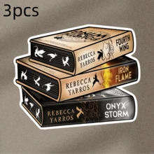 Iron Flame & Agate Storm Design Stickers - Self-Adhesive, Perfect For Laptops, Kindles, Notebooks, Etc. Kindle Accessories Book Series Design, Durable Vinyl Stickers, Book Decor, School Supplies, Back To School - Multicolor - View 11