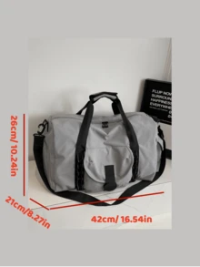 Large Capacity Fashionable Lightweight Handheld Luggage Bag, Short-Distance Business Trip Travel Stylish Tote Bag, Diagonal Shoulder Fitness Casual Travel Bag - Grey - View 5